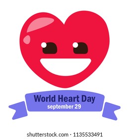 World Heart Day. Vector illustration. September 29. Heart on a white background.