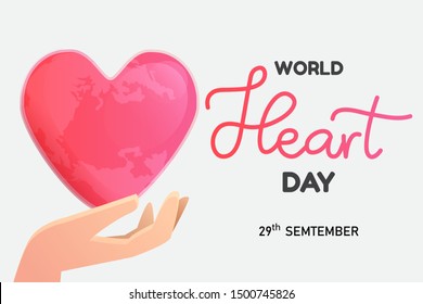 World Heart Day vector illustration on white background