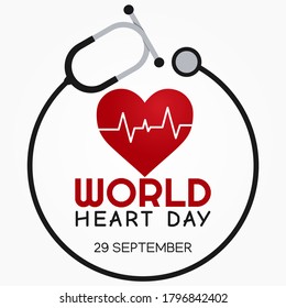 World Heart Day Vector Illustration 
