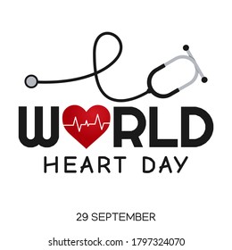 World Heart Day Vector Illustration 
