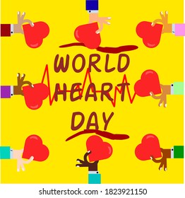world heart day vector illustration. good to use banners, posters, sayings and postcard