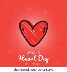 Día Mundial del Corazón, Diseño de ilustraciones vectoriales.
