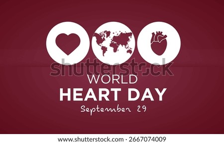 World Heart Day Vector Illustration – September 29 Health Awareness Banner, Poster, Greeting Card and Background Design.