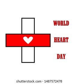 world heart day vector logo,
plus sign and love.