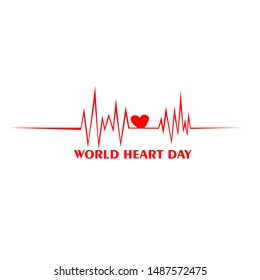 World Heart Day Vector Logo,with Heartbeat And Love.