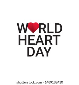 World Heart Day Vector template. Design for greeting cards or print.