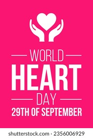 World Heart Day.september 29. Template for banner, greeting card, poster background. Vector illustration