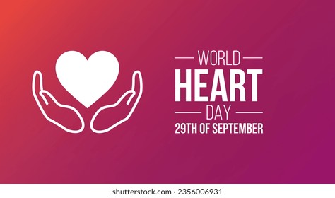 World Heart Day.september 29. Template for banner, greeting card, poster background. Vector illustration