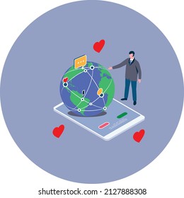 Ilustración de vectores aislados del corazón mundial que puede descargarse fácilmente
