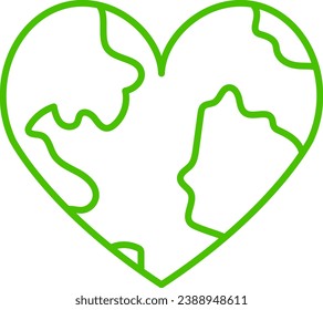  world Heart line icon illustration