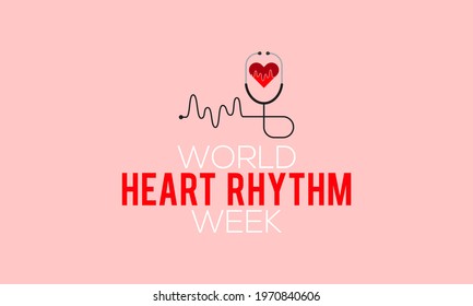 World Heart Rhythm Week Awareness Concept Observed on June Every Year. Template for background, Banner, Poster, Card Awareness Campaign.