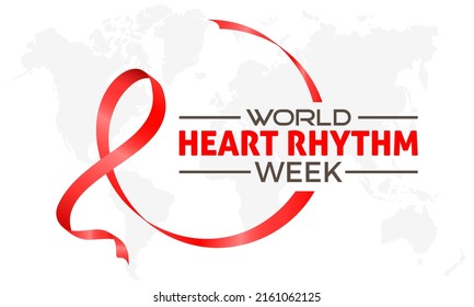 World Heart Rhythm Week In Every June. Annual Health Awareness Concept For Banner, Poster, Card And Background Design.