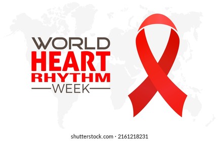 World Heart Rhythm Week In Every June. Annual Health Awareness Concept For Banner, Poster, Card And Background Design.