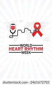 World Heart Rhythm Week. Suitable for greeting card, poster and mobile wallpaper