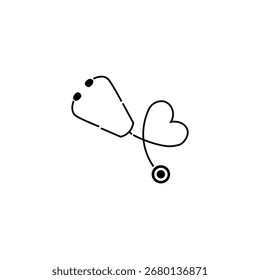 Día mundial del hogar Icono único Estetoscopio de Vector Ilustración del corazón 4