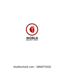 World Hearts Day banner with Heart sign on white background, vector image