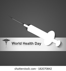 World heath day concept with medical symbol on grey colorful vector illustration