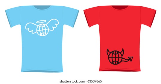 World in heaven and hell t-shirt design