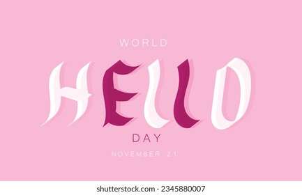 Día Mundial del Hola. fondo, banner, tarjeta, afiche, plantilla. Ilustración vectorial.