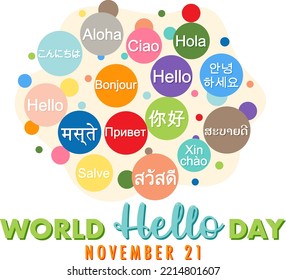 World hello day banner design illustration