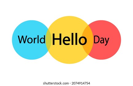 World hello day banner, vector art illustration.