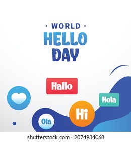 World Hello Day Design Background For Greeting Moment