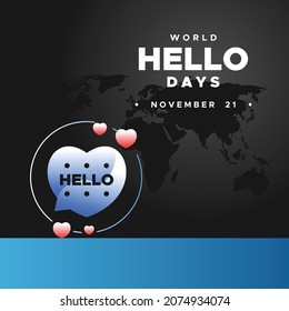 World Hello Day Design Background For Greeting Moment