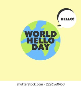 cartel de diseño de día de saludos de mundo, pancarta o vector de plantilla