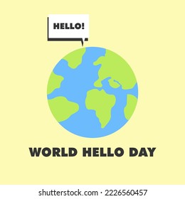cartel de diseño de día de saludos de mundo, pancarta o vector de plantilla