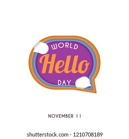 World hello day design template. Vector illustration