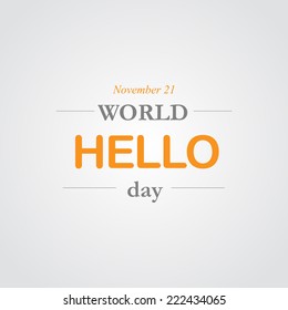World hello day icon