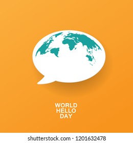 World Hello Day Poster concept with cloud 