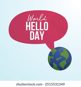 World Hello Day vector design template good for celebration usage. World Hello Day design. flat design. eps 10. 