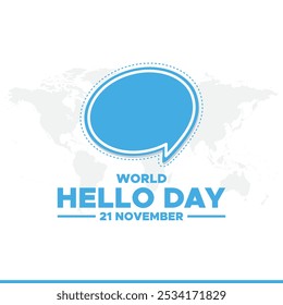 Día Mundial del Hola, Ilustración vectorial del Día Mundial del Hola, Fondo, Anuncio, Afiche, Tarjeta de felicitación, Web y publicación en redes sociales. Silueta de mano y tierra.