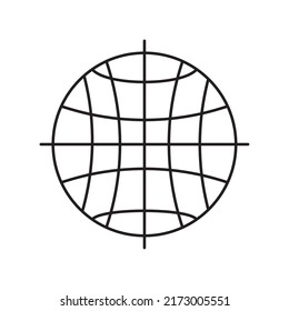 icono de línea de hemisferio mundial aislado