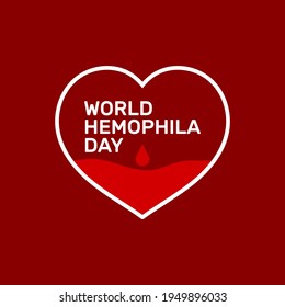 World Hemophilia Day April 17 With Heart And Red Background. Vector Illustration