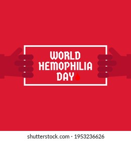 World Hemophilia Day April 17 With Square Frame And Red Background. Vector Illustration