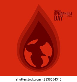 World Hemophilia Day. April 17. World Blood Icon On Red Background.