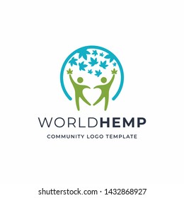 World Hemp or Cannabis Community Logo Template