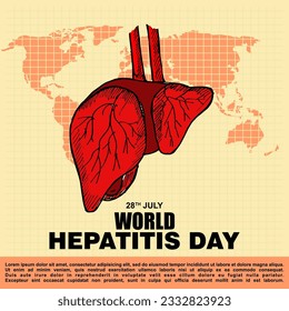 World Hepatitis Day, 28 July, Poster and Banner vector
