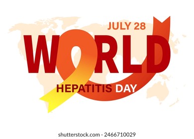 World Hepatitis Day, hepatitis awareness feed, the theme of World Hepatitis Day. Red and yellow gradient ribbon. Vector illustration.