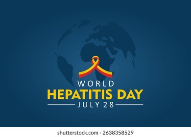 World Hepatitis Day. Hepatitis Awareness Ribbon. July 28. Vector Illustration.