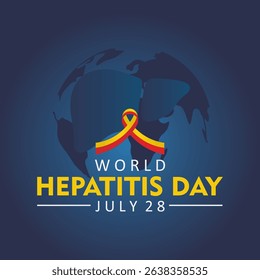 World Hepatitis Day. Hepatitis Awareness Ribbon. July 28. Vector Illustration.