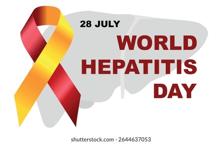 Dia Mundial da Hepatite. Faixa de consciência. Ilustração vetorial EPS10