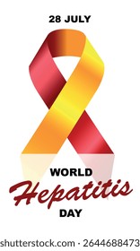 Dia Mundial da Hepatite. Faixa de consciência. Aumentar a conscientização sobre a campanha de Hepatite. Ilustração vetorial EPS10