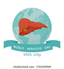 Hintergrund-Vorlage für den Hepatitis-Tag, Vektorgrafik. mit minimalistischem und modernem Konzept, Abdeckung, international. Gesundheitsversorgung, Konzept der ärztlichen Untersuchung