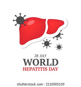 World hepatitis day background template vector design with minimalist and modern concept for cover, backdrop, banner, poster. Illustration of liver disease