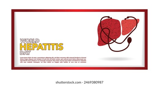 Uso de la Plantilla de fondo del día mundial de la hepatitis para el diseño del Vector de la tarjeta, con el concepto minimalista y moderno, cubierta, telón de fondo, corazón, pulmón, internacional