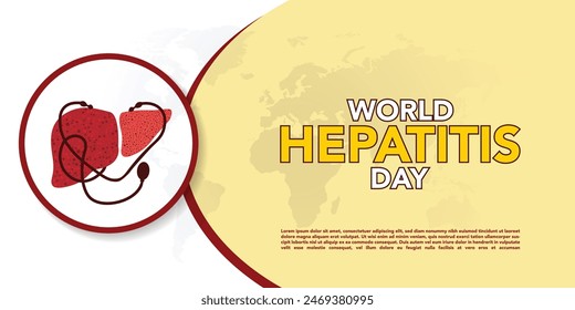 World hepatitis day background template use for card vector design, with minimalist and modern concept, cover, backdrop, heart, lung, international