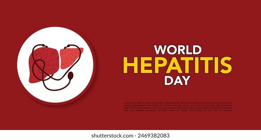 Uso de la Plantilla de fondo del día mundial de la hepatitis para el diseño del Vector de la tarjeta, con el concepto minimalista y moderno, cubierta, telón de fondo, corazón, pulmón, internacional